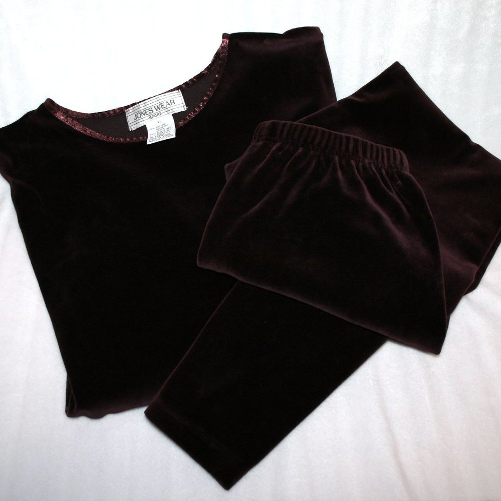 Wine Velour Tunic & Leggings Set